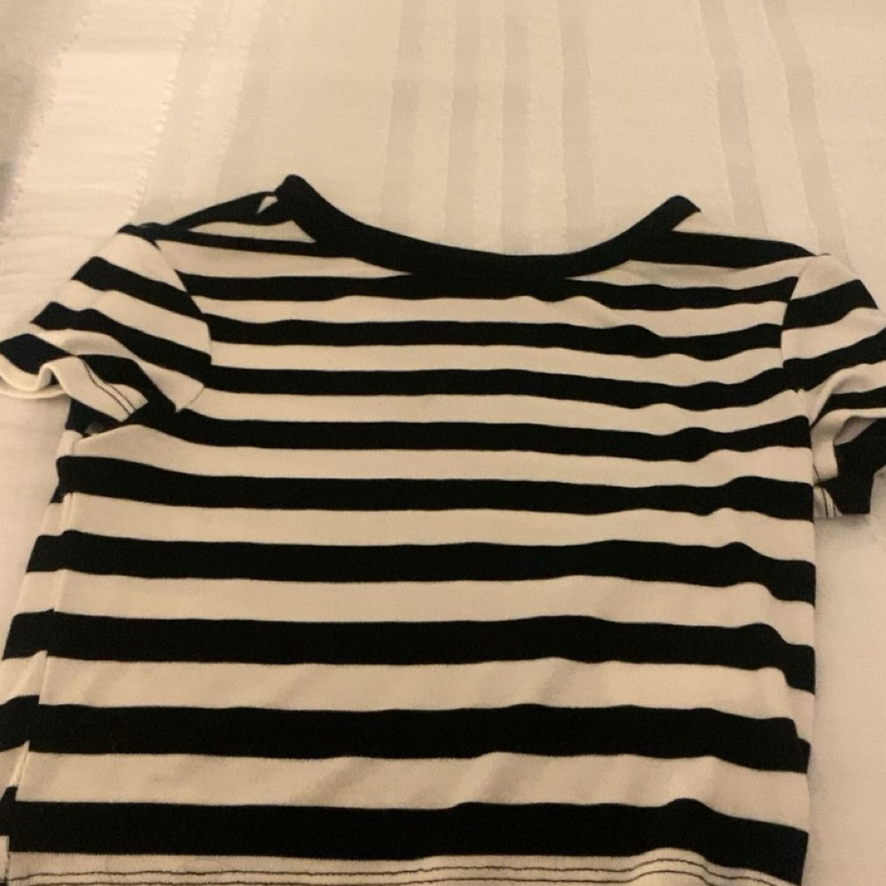 Cute striped crop top barley worn